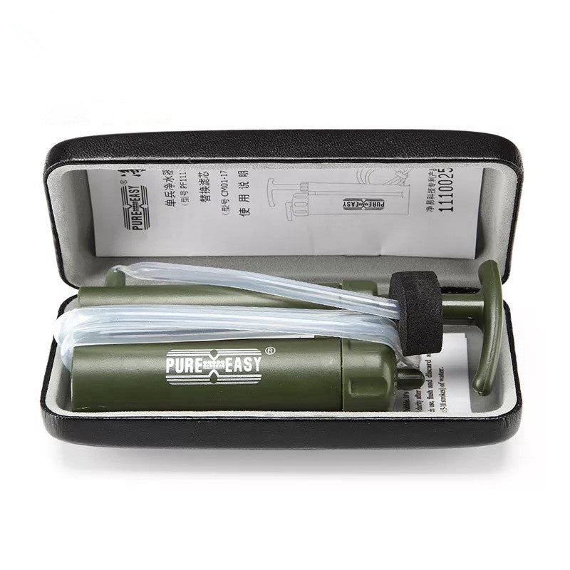 Emergency portable water purification filter