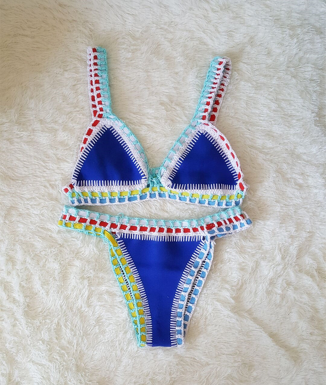 Hand Crochet Colorful Bikini Set