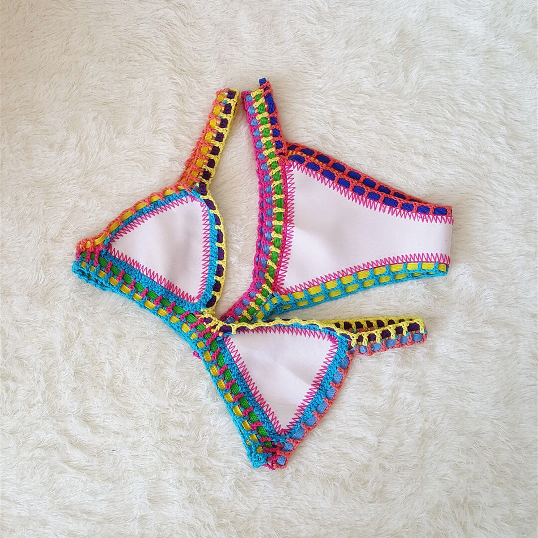 Hand Crochet Colorful Bikini Set