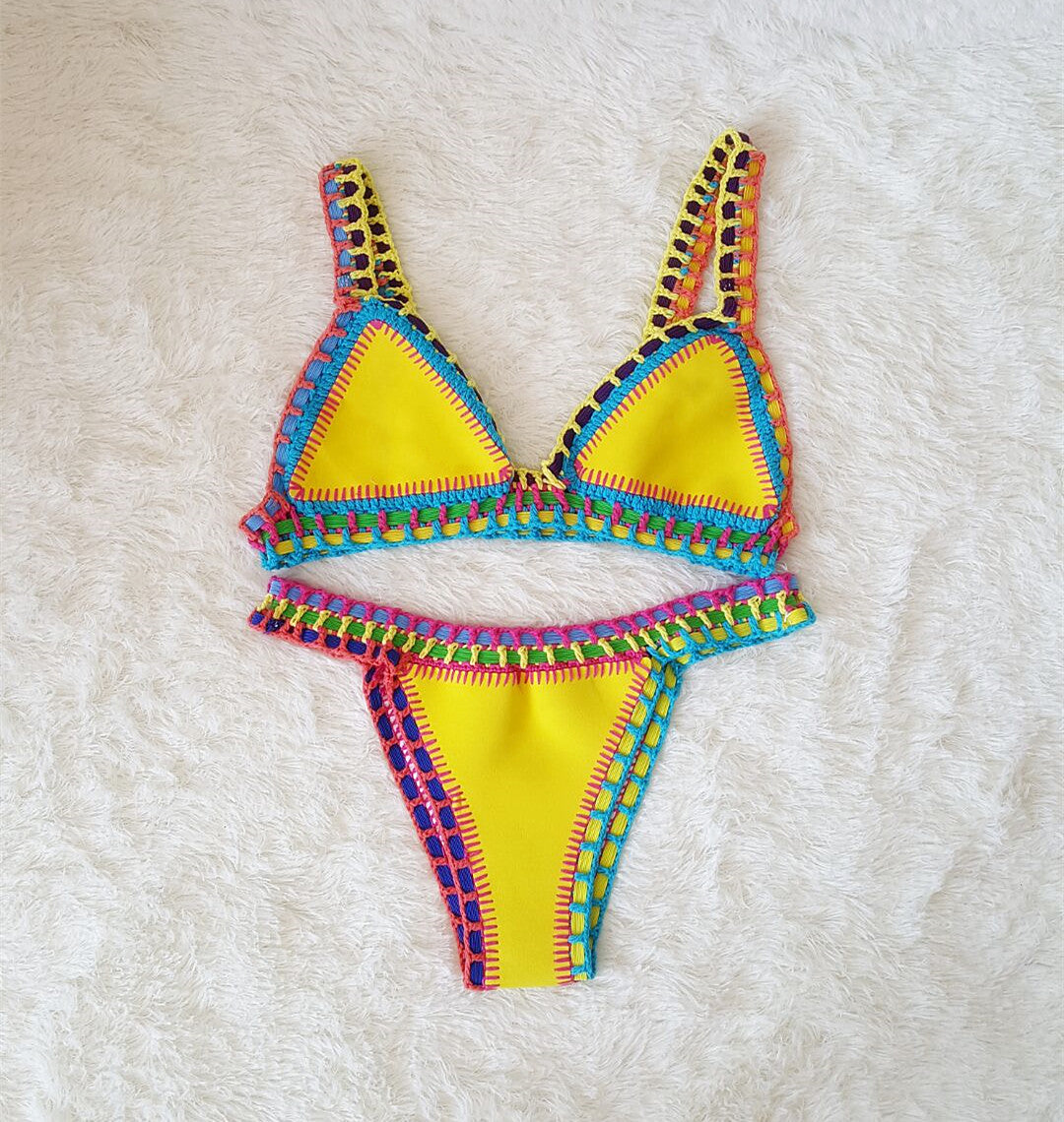 Hand Crochet Colorful Bikini Set