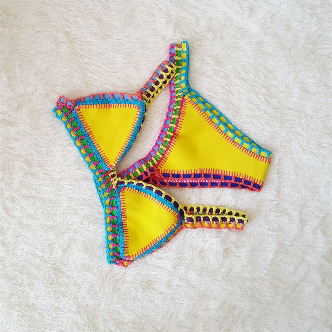 Hand Crochet Colorful Bikini Set