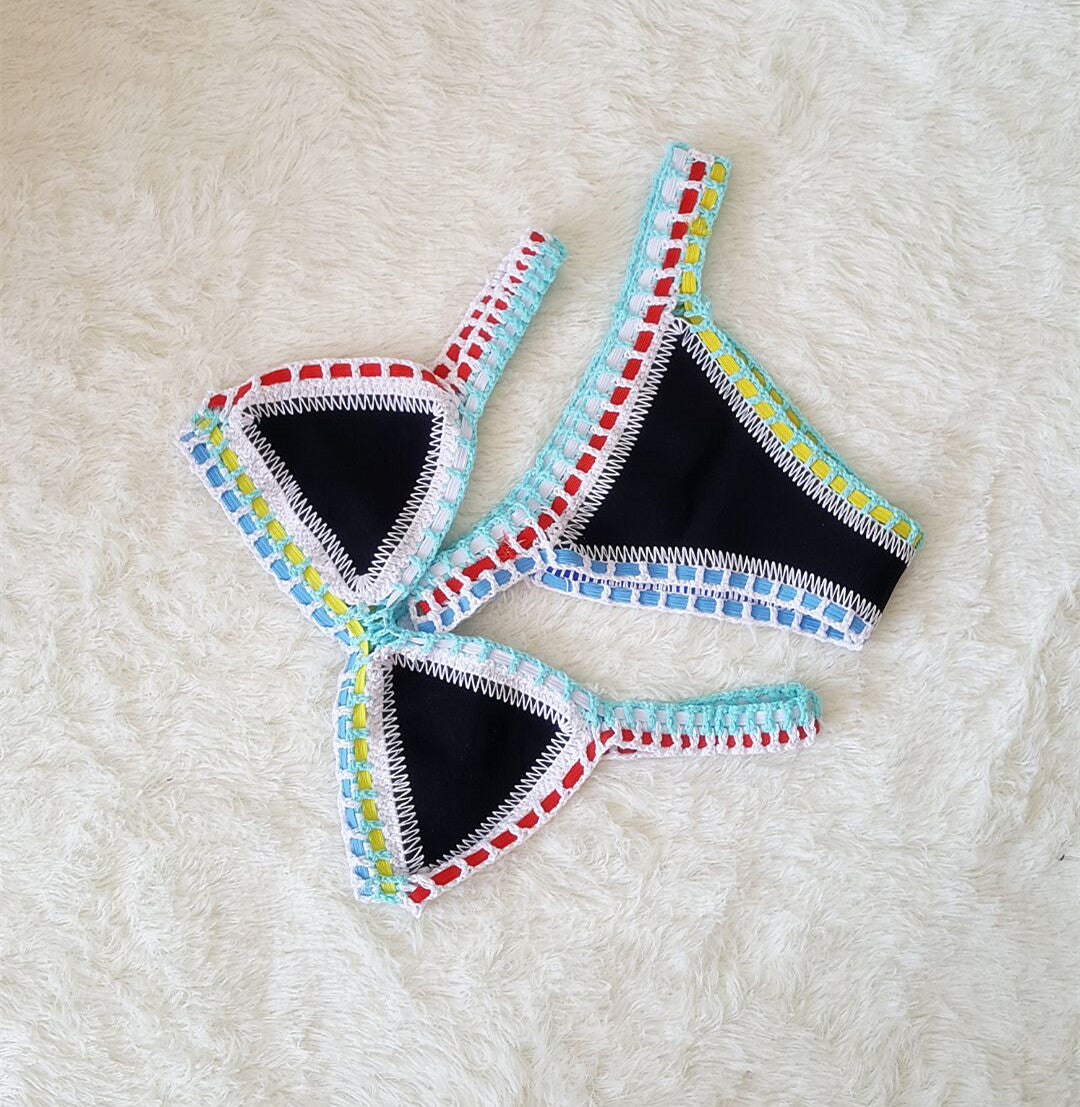 Hand Crochet Colorful Bikini Set