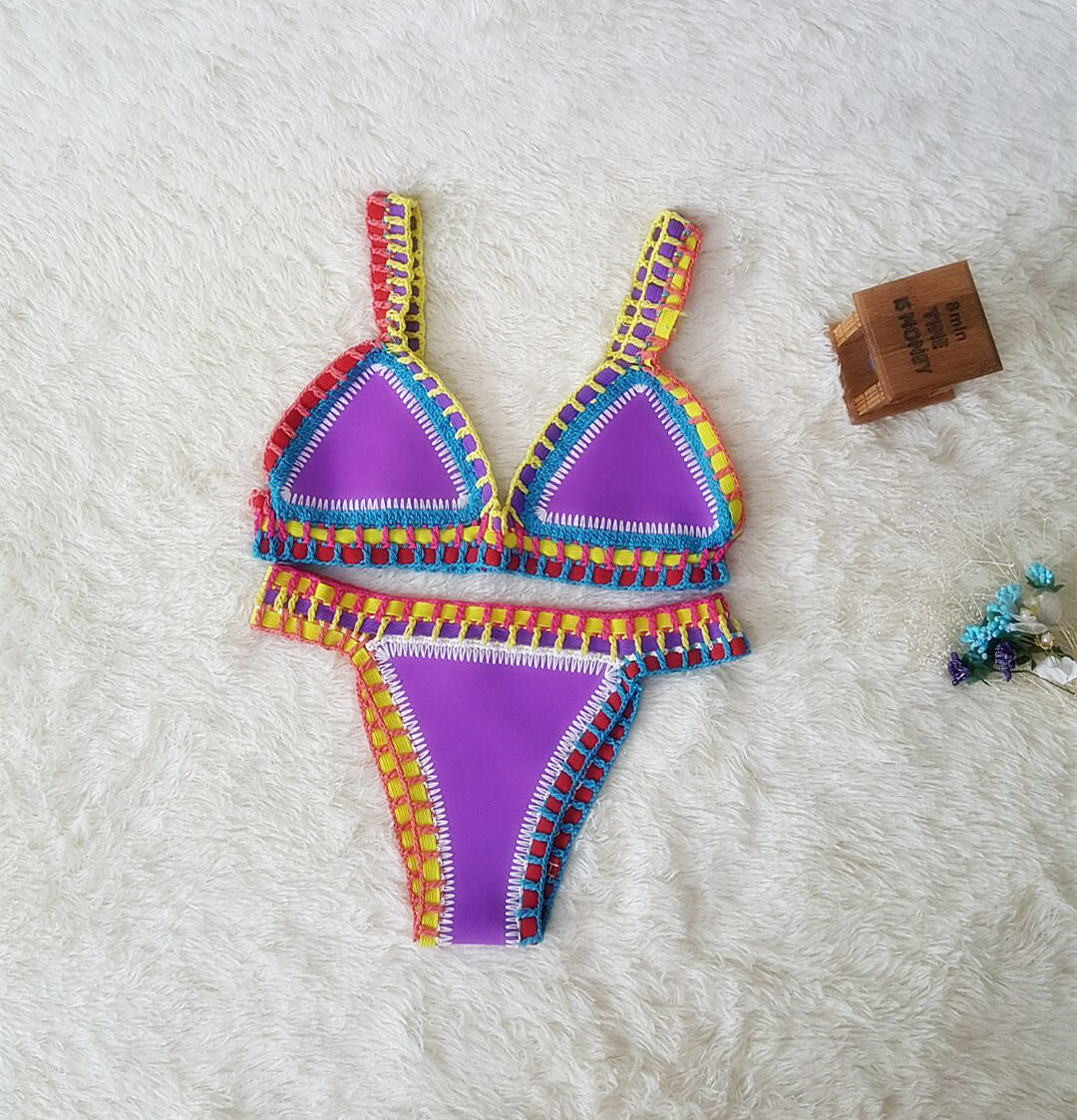 Hand Crochet Colorful Bikini Set