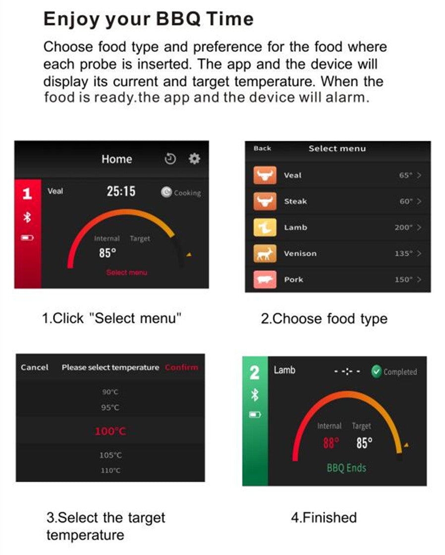 Wireless Bluetooth BBQ Thermometer