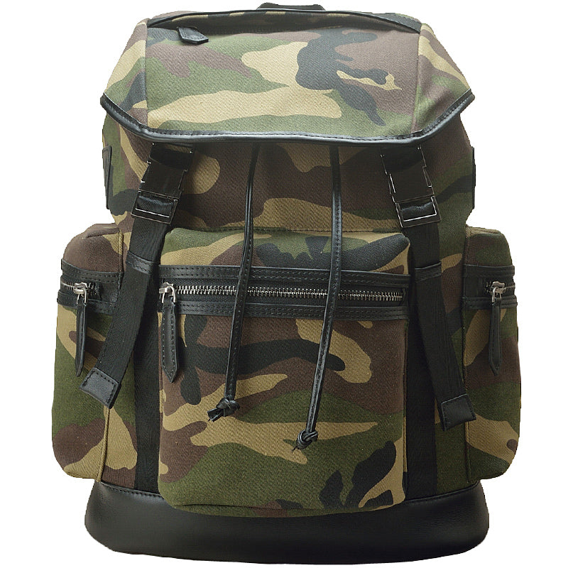 Fashion Camouflage Canvas Leather Backpack