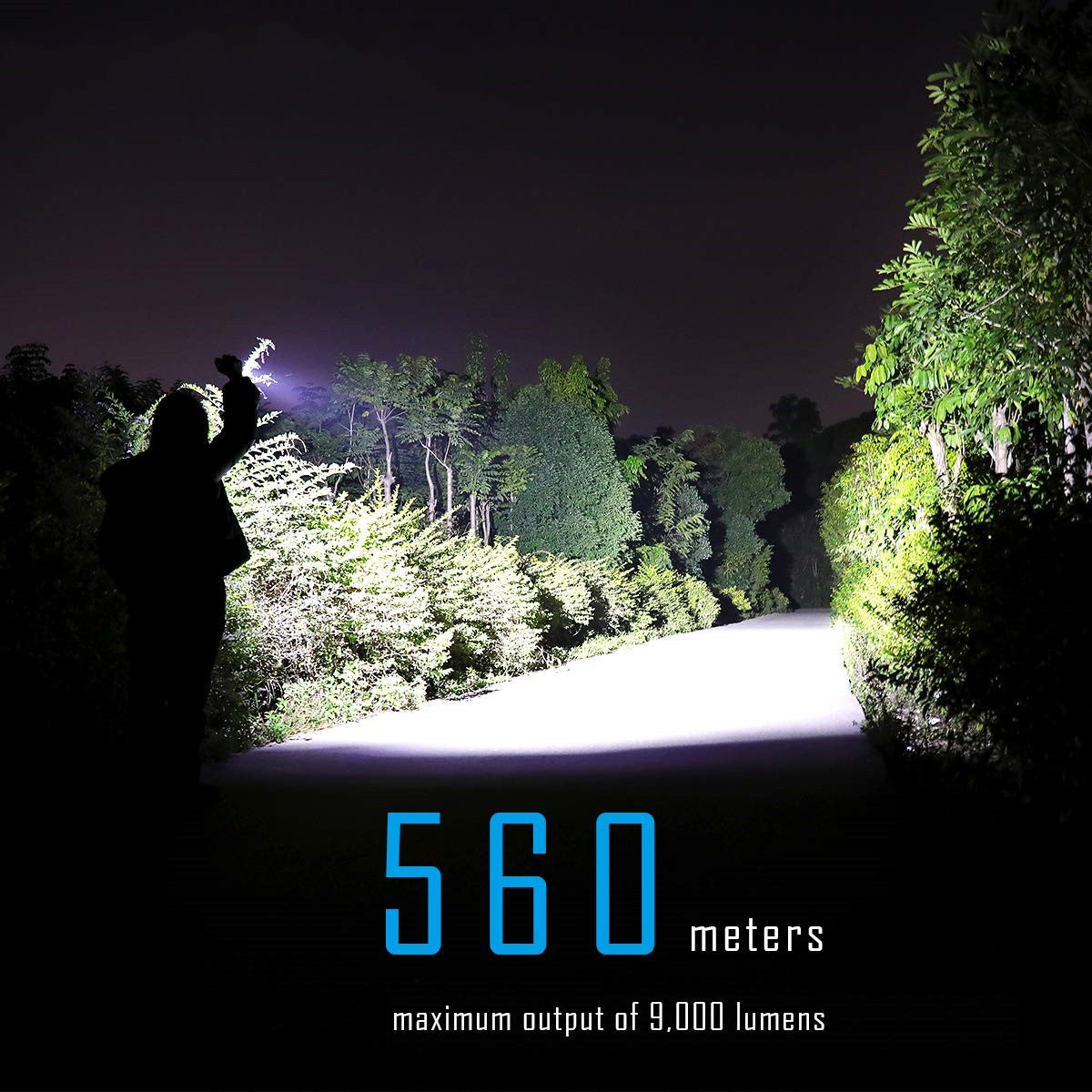 500 meters Strong LED Flashlight