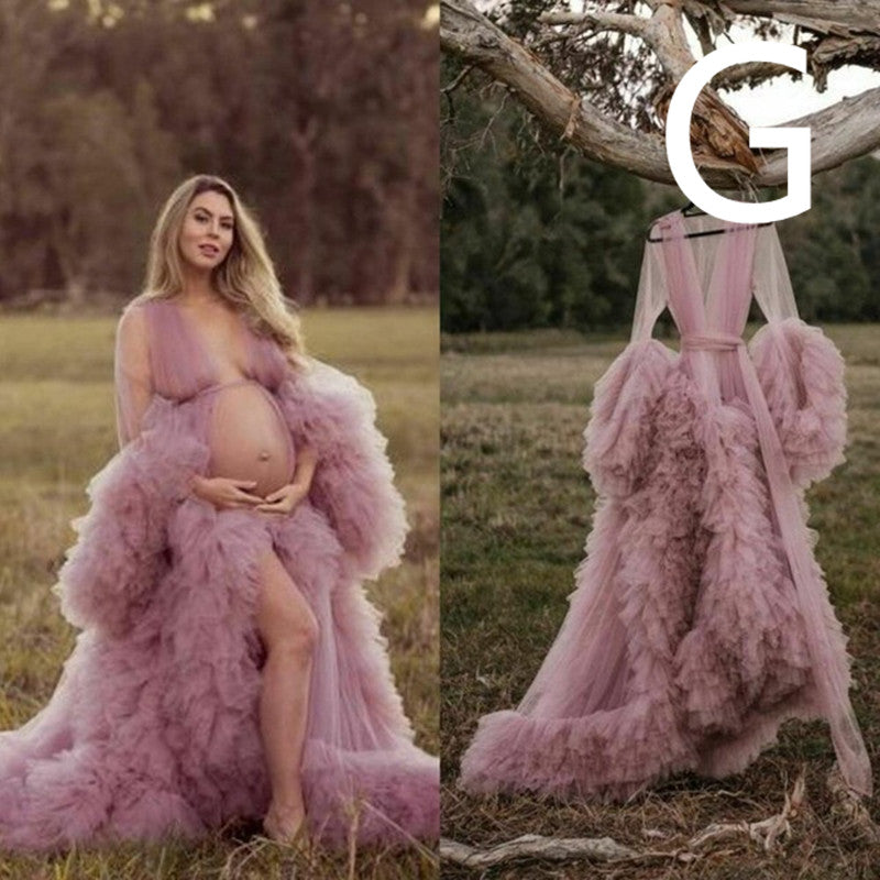 The Long Tulle Pregnant Robe