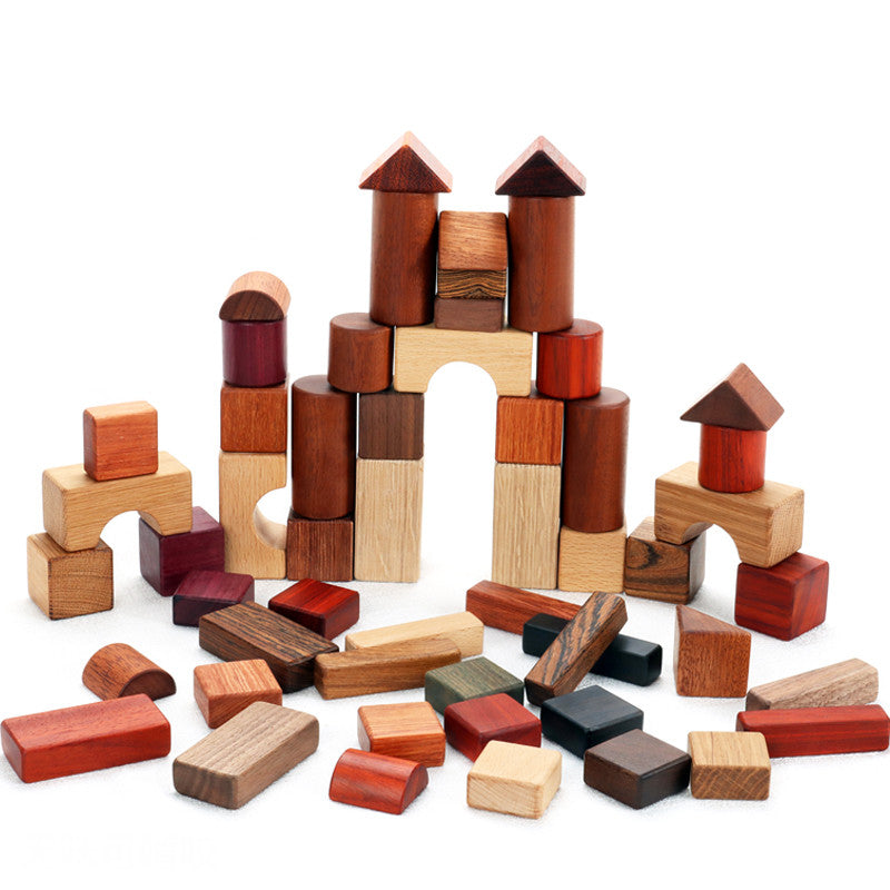 Assembled wooden educational building blocks