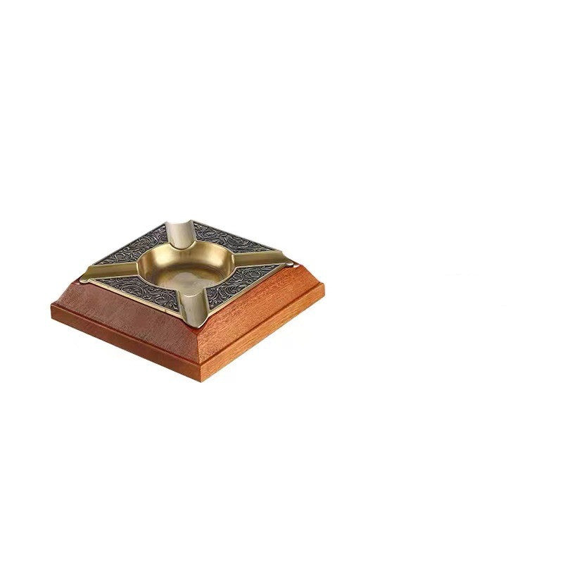 Wooden Gold Inlaid High-end Ashtray