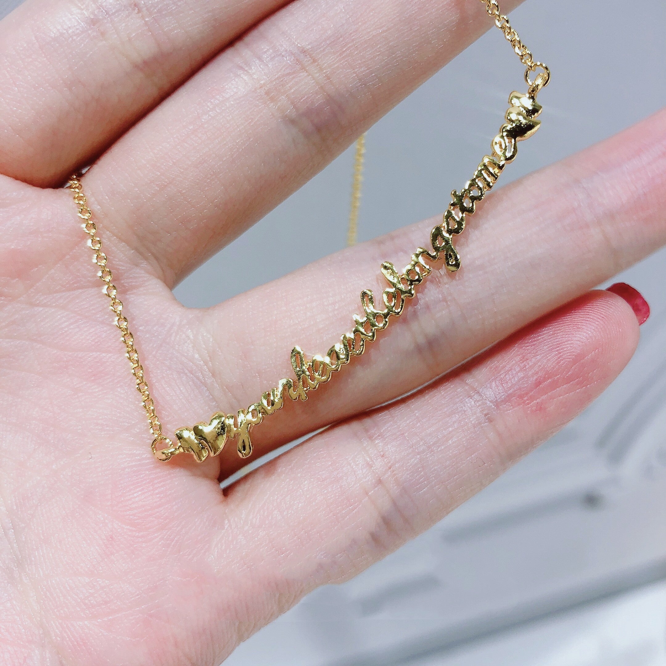 English Nonsense Smile Letter Necklace