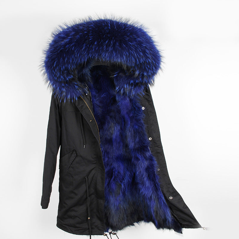 The Raccoon fur collar parka coat