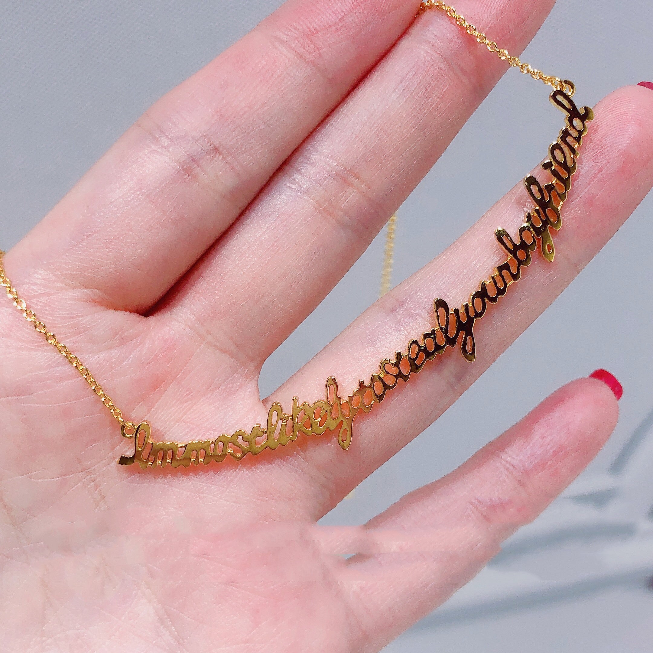 English Nonsense Smile Letter Necklace