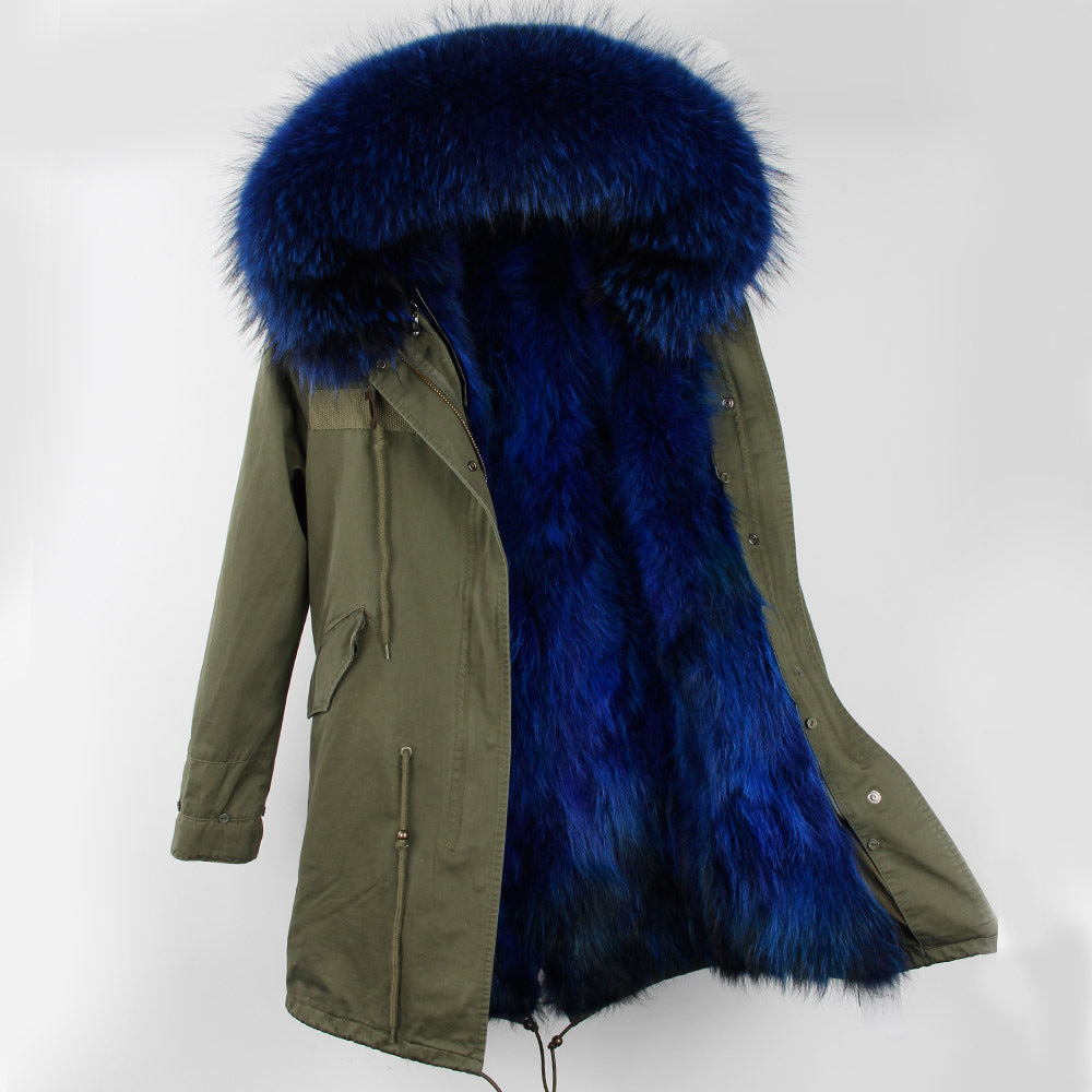 The Raccoon fur collar parka coat