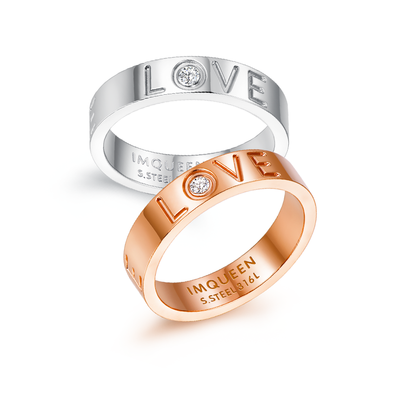 The Titanium Steel LOVE Ring