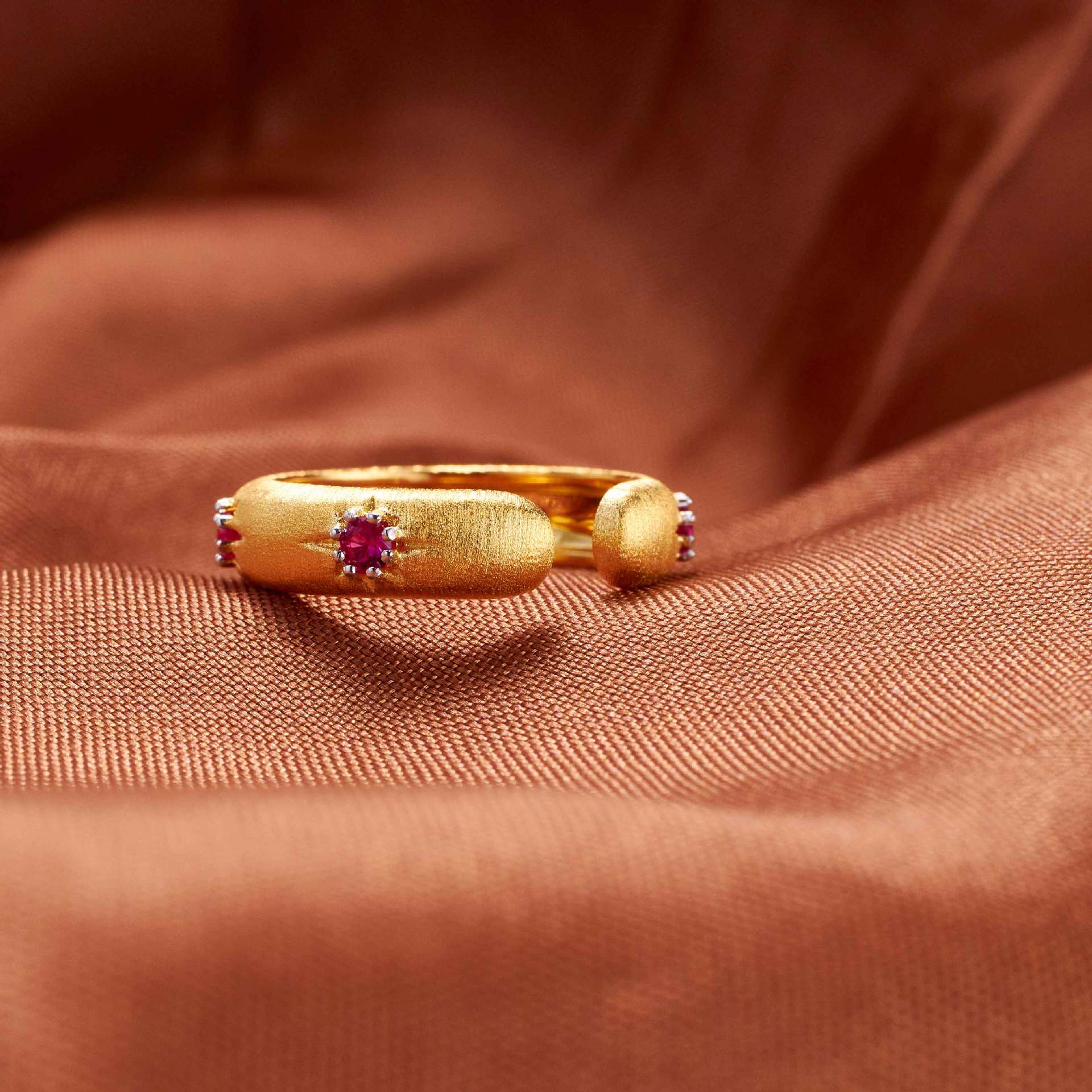 The Golden Red Zircon Ring