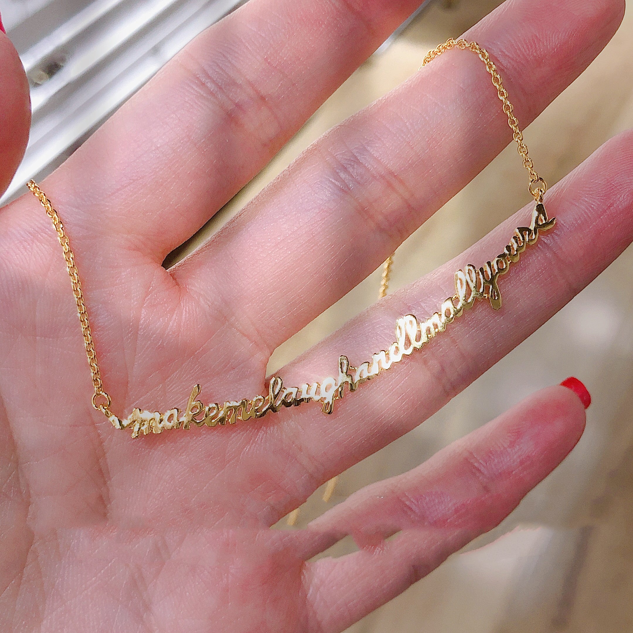 English Nonsense Smile Letter Necklace