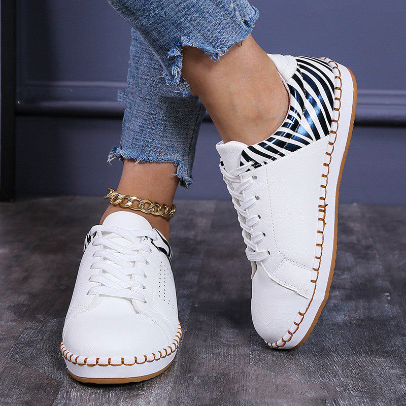 Casual Hollow Lace-up Flat Shoes