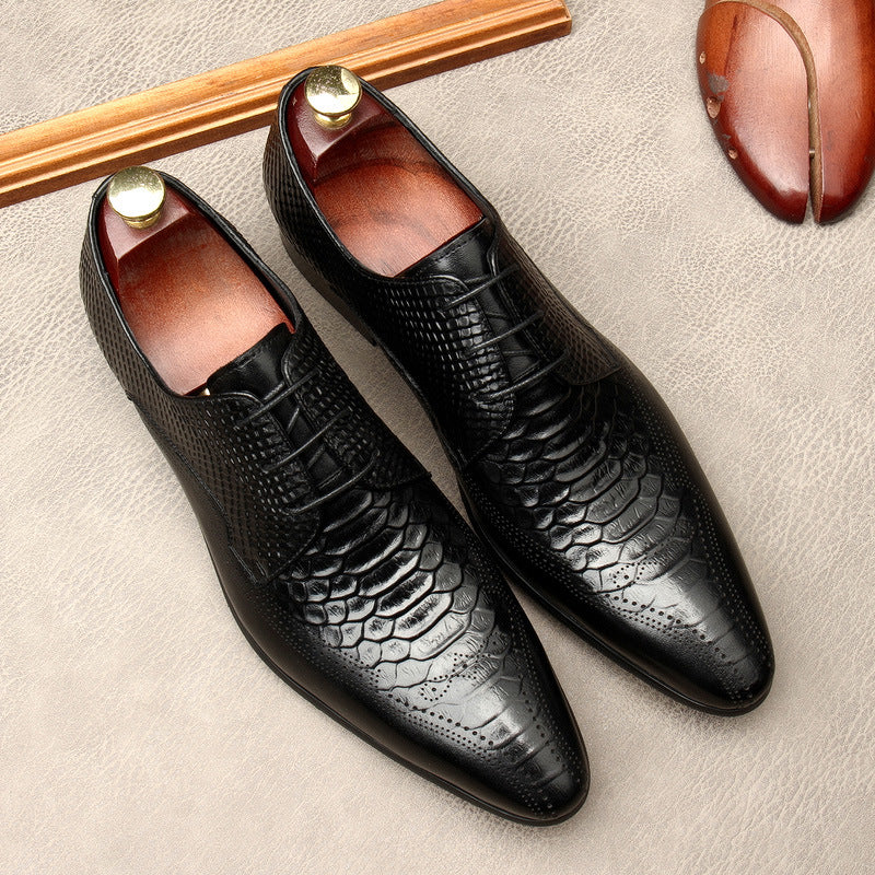 Pointed Toe Men's British Leather Shoes