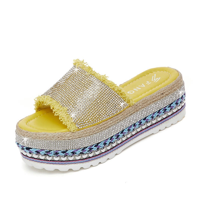Sponge Cake Thick-soled Slippers