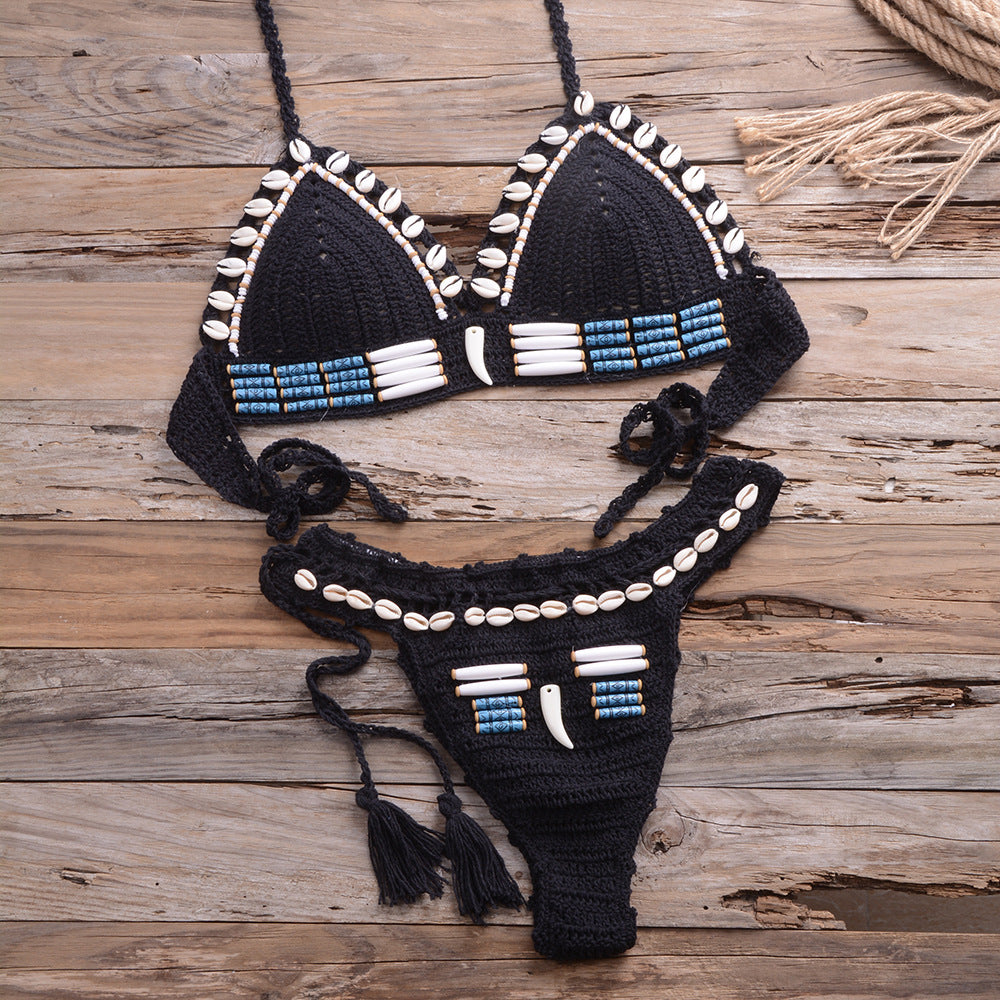 The women crocheted swimwear