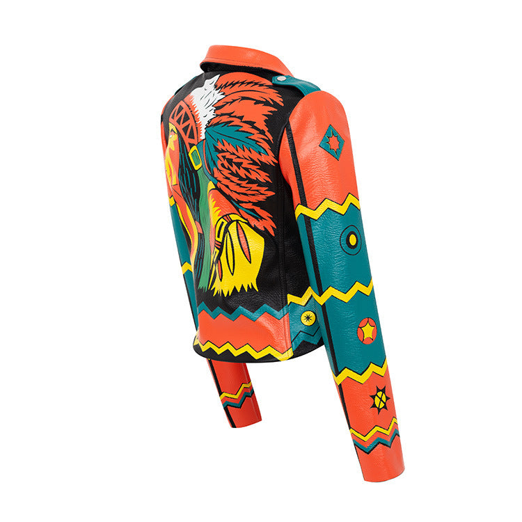 The Graffiti Print Leather Jacket