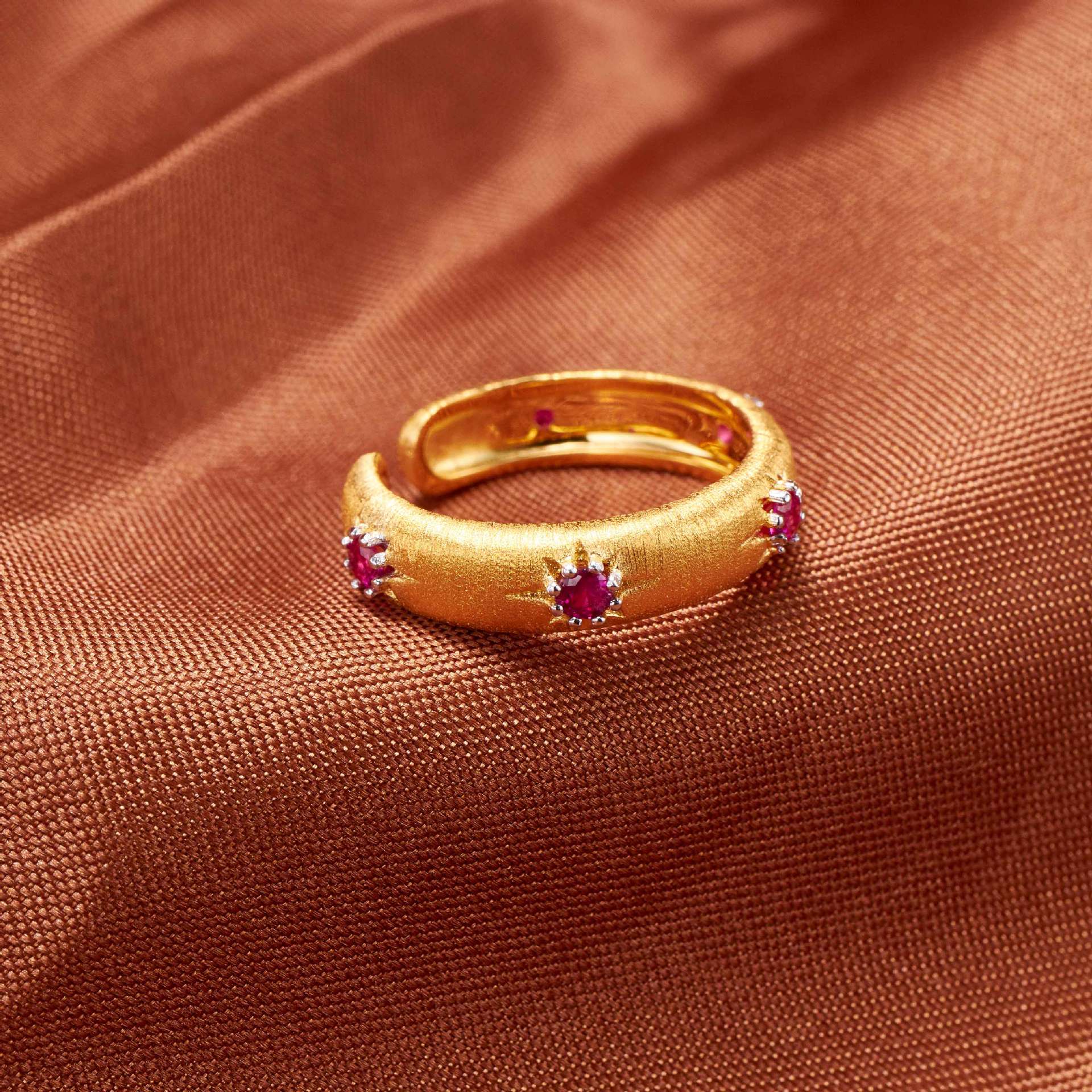 The Golden Red Zircon Ring