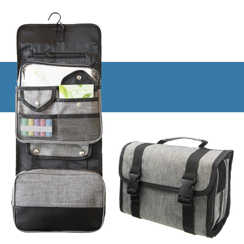 Travel Portable With Hook Folding Large Capacity Cosmetic Bag