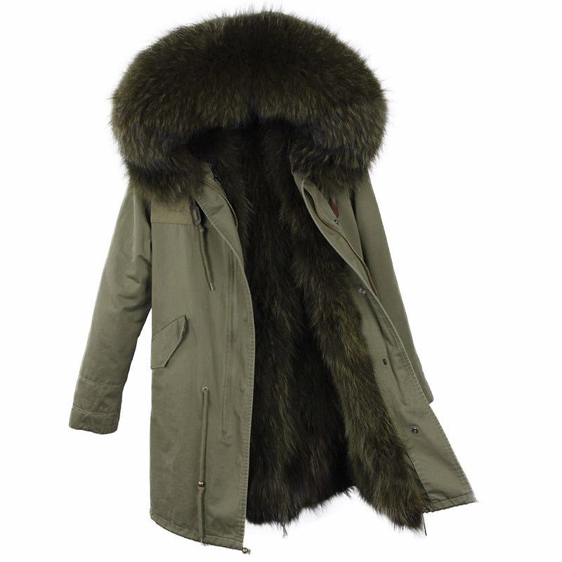 The Raccoon fur collar parka coat