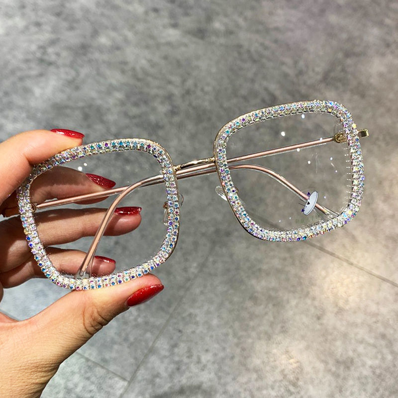 Trendy Square Diamond-studded Glasses