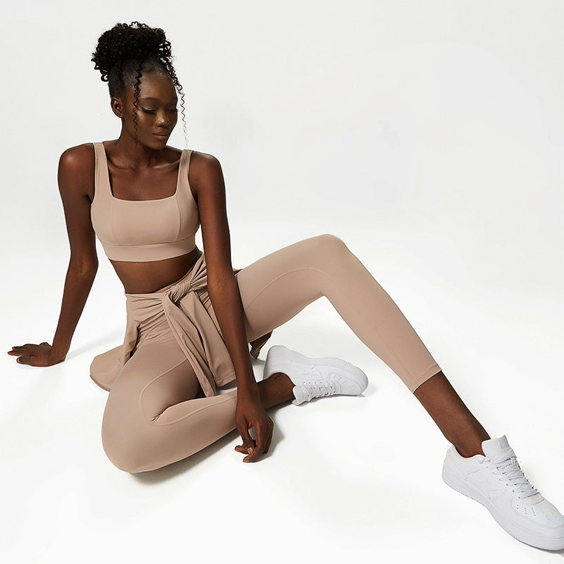 Modern Three-piece Nude Yoga Wear