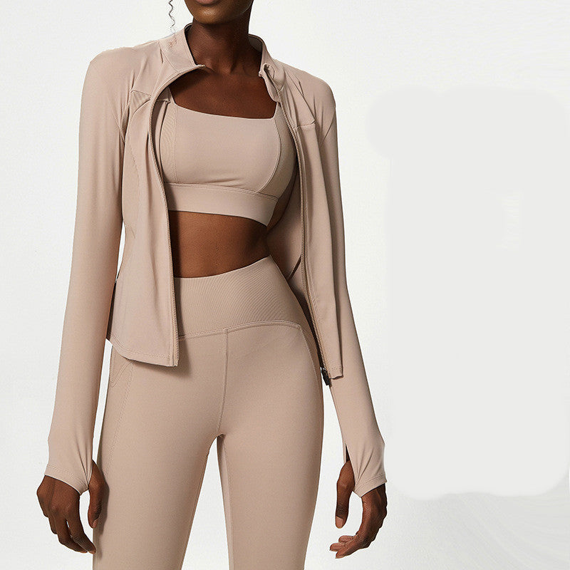 Modern Three-piece Nude Yoga Wear