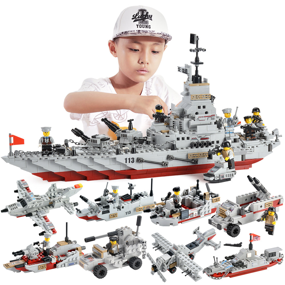 8-in-1 military battleship puzzle