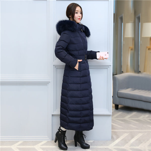 Super long stylish down jacket