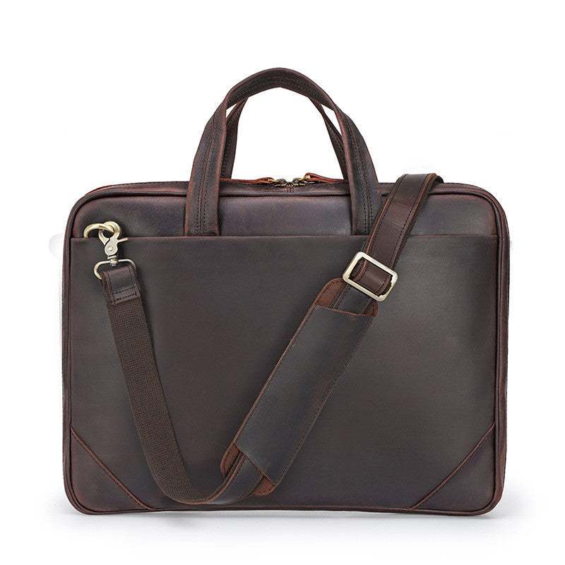 The Retro Crazy Horse Leather Briefcase