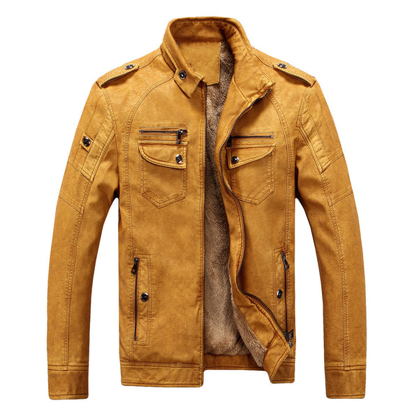 Washed Retro Leather Jacket