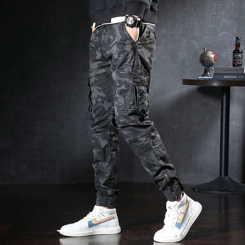 Slim overalls casual pants