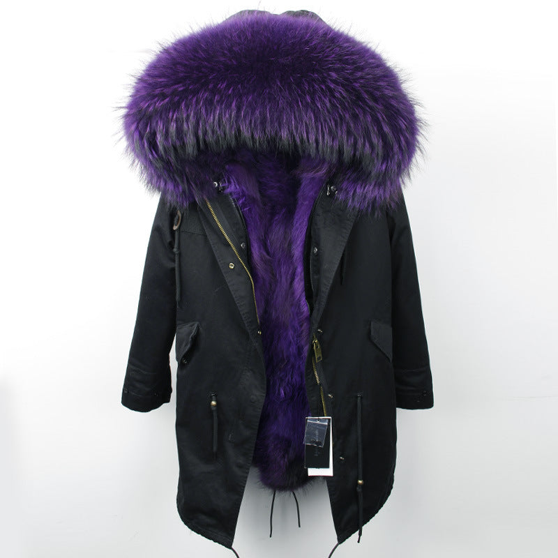 The Raccoon fur collar parka coat