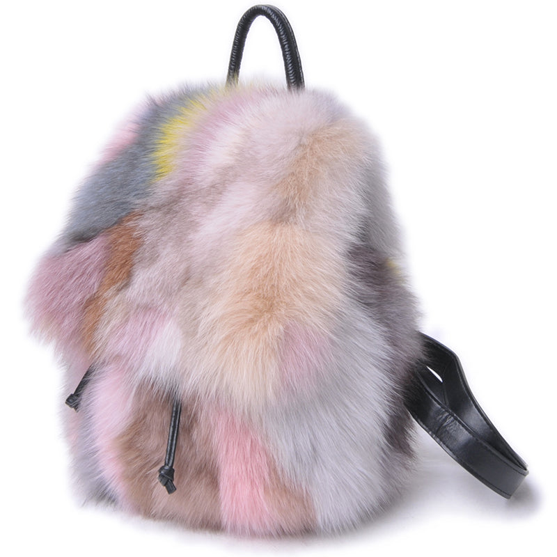 Trendy Casual Fox Fur Backpack