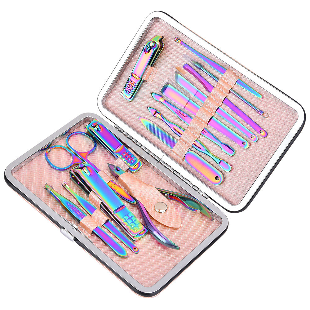 15-piece Colorful Manicure Tool Set