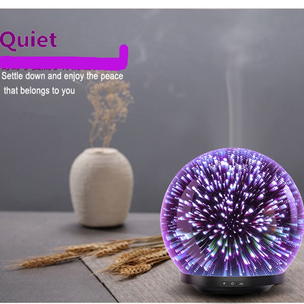 3D Glass Ultrasonic Aromatherapy Oils Humidifier