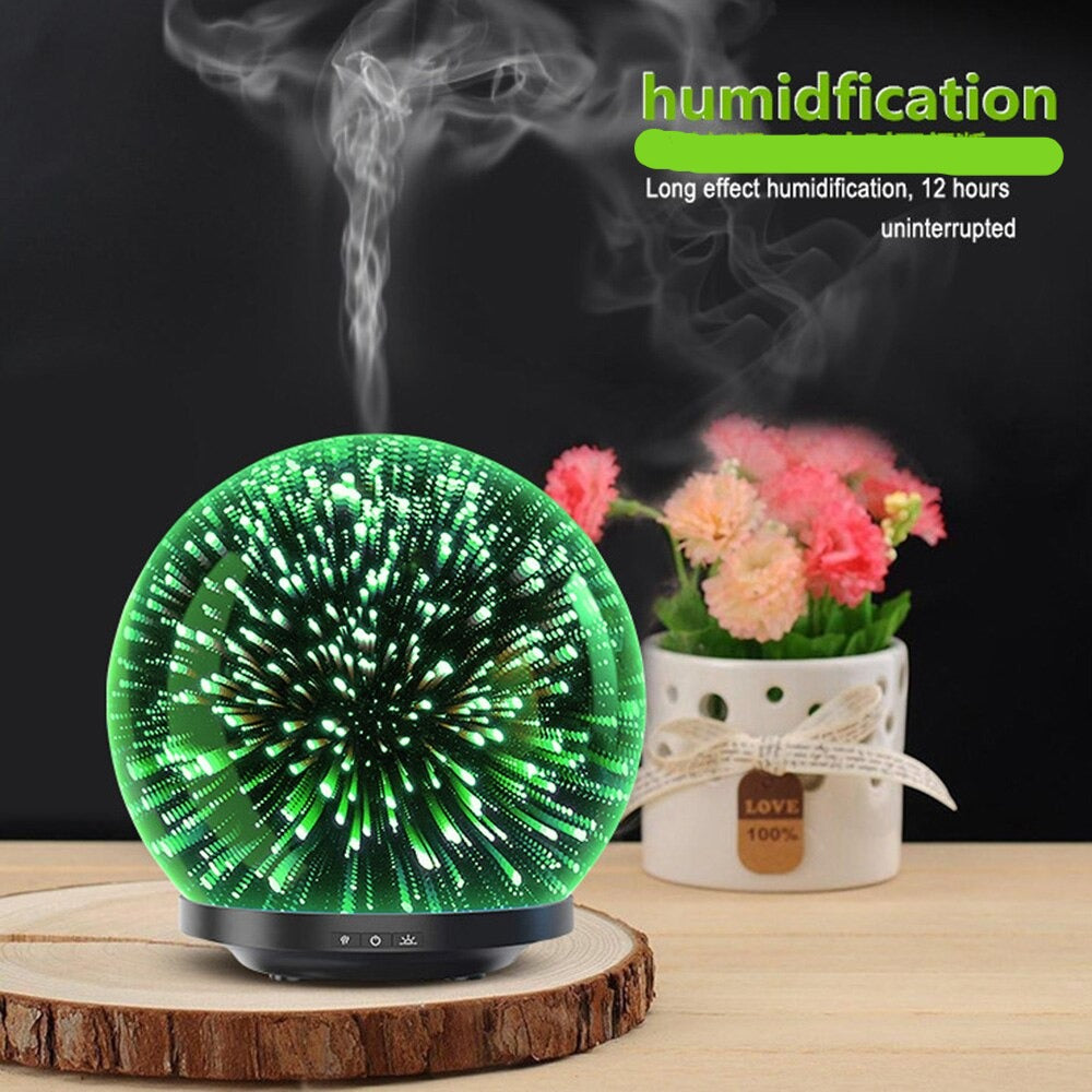 3D Glass Ultrasonic Aromatherapy Oils Humidifier