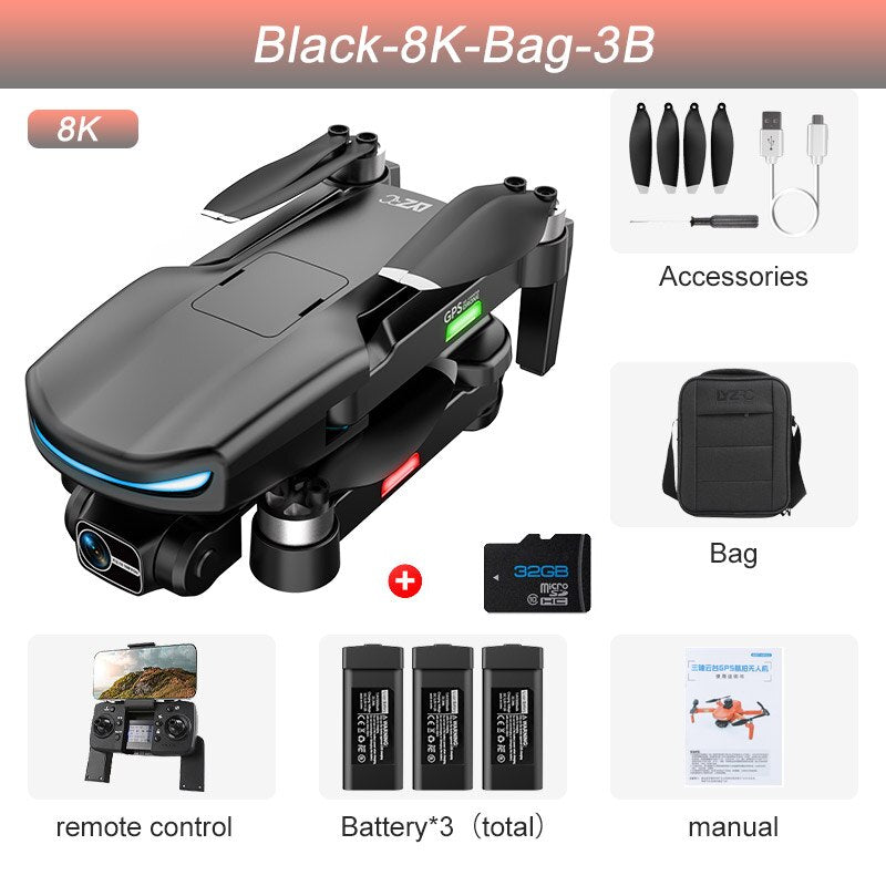 Professional 3-axis Anti-shake Foldable Quadcopter