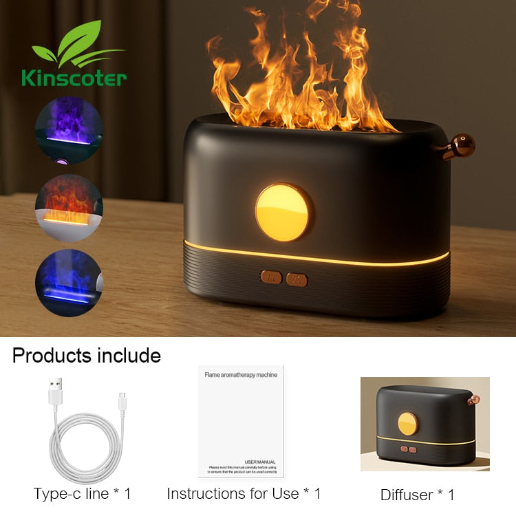 Led Lamp Essential Oil Flame Difusor