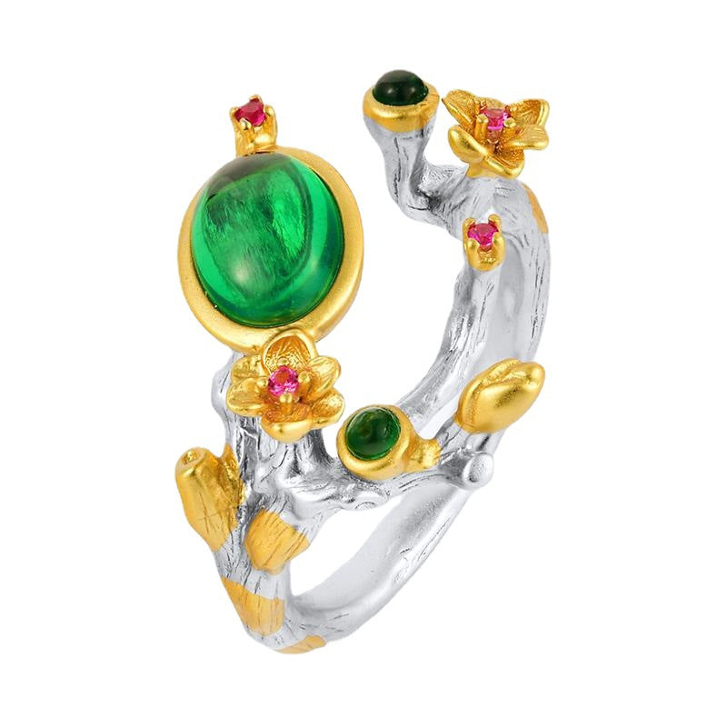 Original Design Emerald Alloy Ring