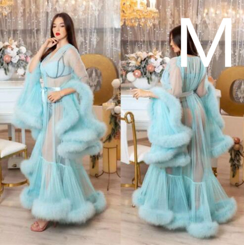 The Long Tulle Pregnant Robe