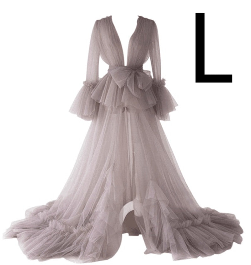 The Long Tulle Pregnant Robe