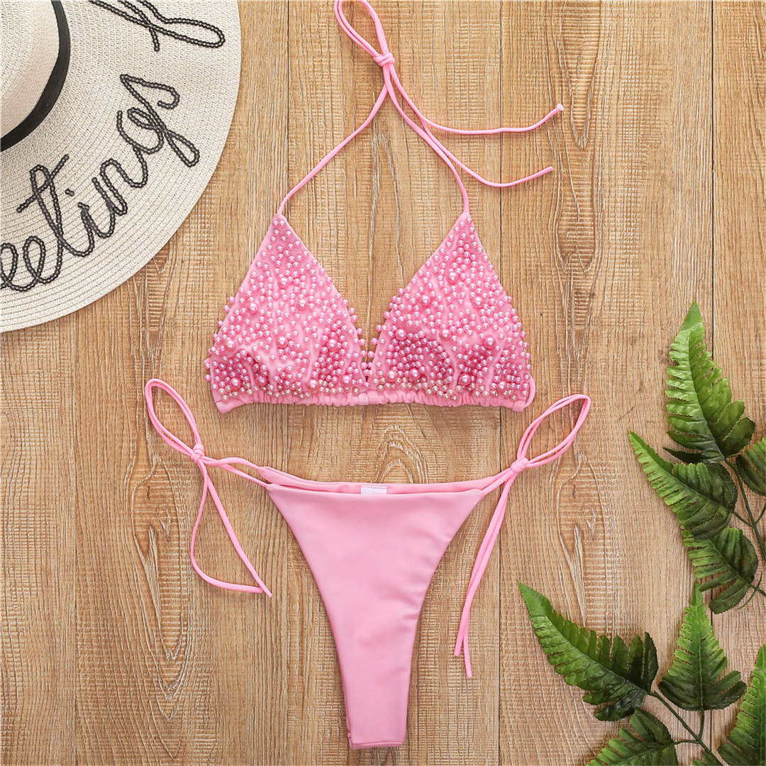 Fashion Triangle Beaded Bikini