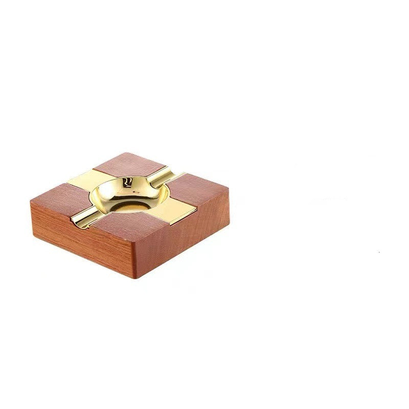 Wooden Gold Inlaid High-end Ashtray
