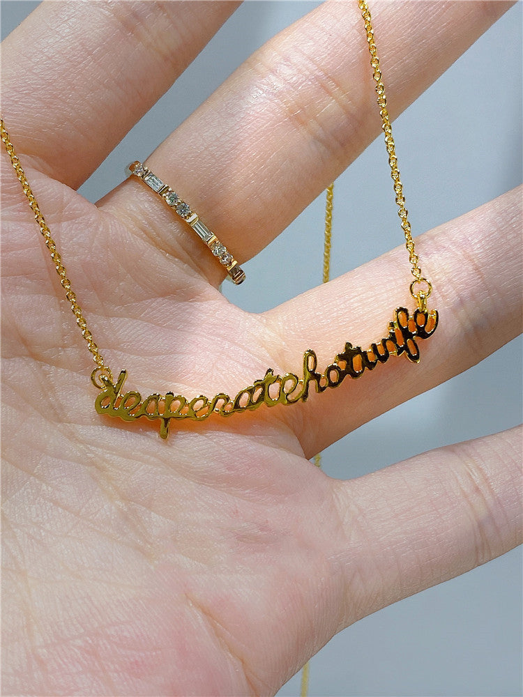 English Nonsense Smile Letter Necklace