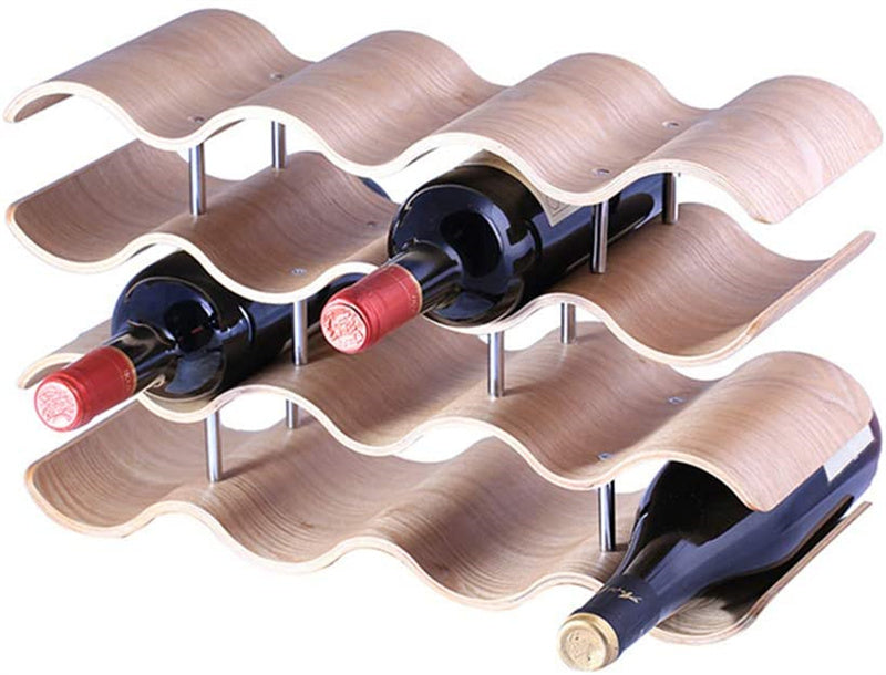 Creative Wave-shaped Wooden Wine Rack